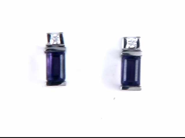 14k White Gold Amethyst Earrings