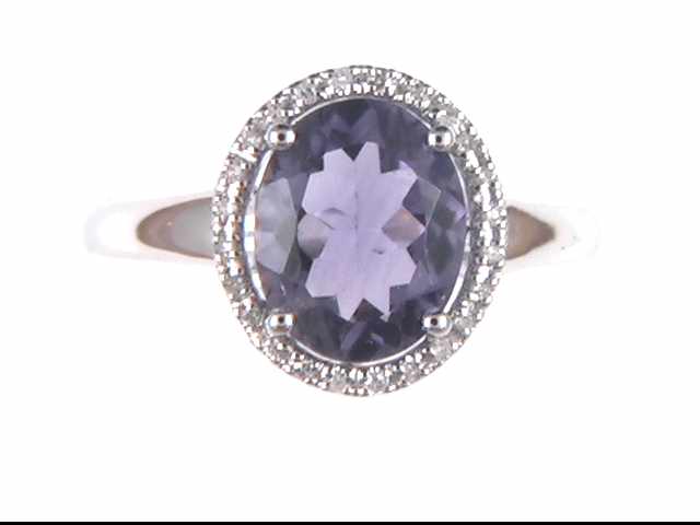 10k White Gold Amethyst Ring