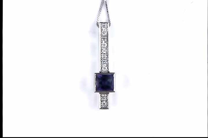 14k White Gold Amethyst Pendant