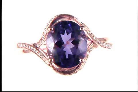 10K Rose Gold Amethyst Ring