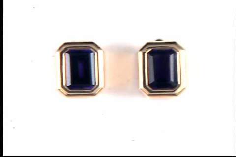 14k Yellow Gold Amethyst Earrings