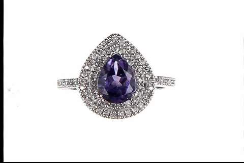 10k White Gold Amethyst Ring