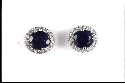14K White Gold Amethyst & Diamond Earrings