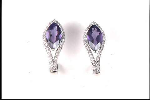 10k White Gold Amethyst Earrings