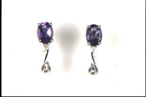10k White Gold Amethyst Earrings