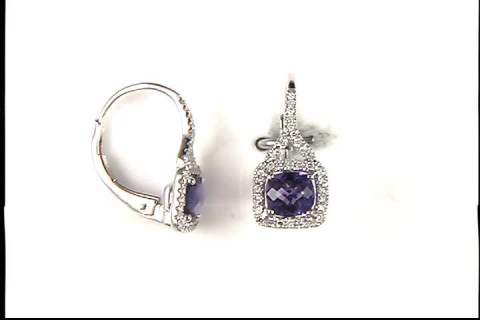 10k White Gold Amethyst Earrings