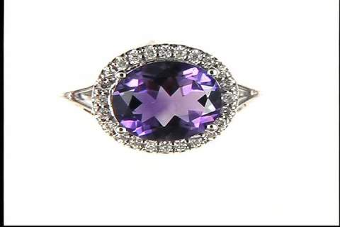 14K White Gold Amethyst Ring