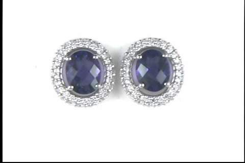 14k White Gold Amethyst Stud Earrings