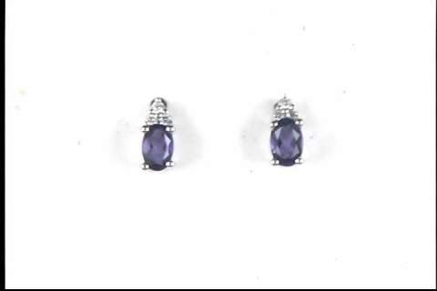 10k White Gold Amethyst Earrings