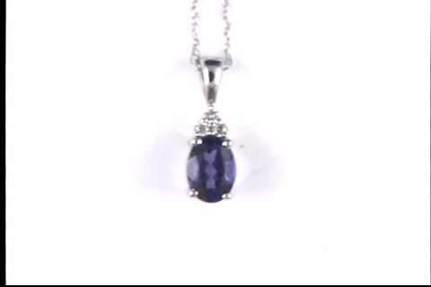 10k White Gold Amethyst Pendant