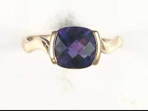 14K Yellow Amethyst Ring
