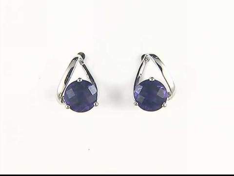 14K White Amethyst Earrings