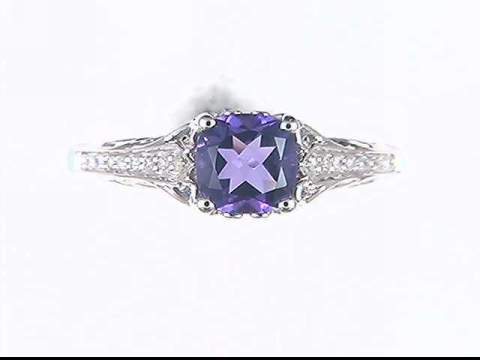 10K White Gold Amethyst Ring