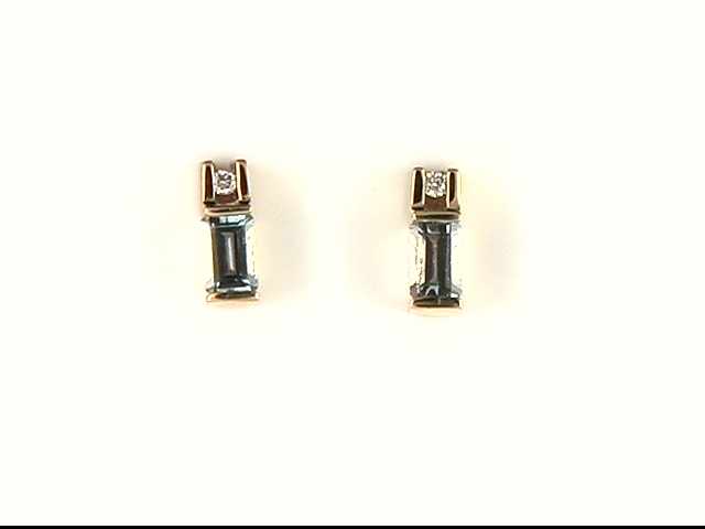 14k Yellow Gold Aquamarine Earrings
