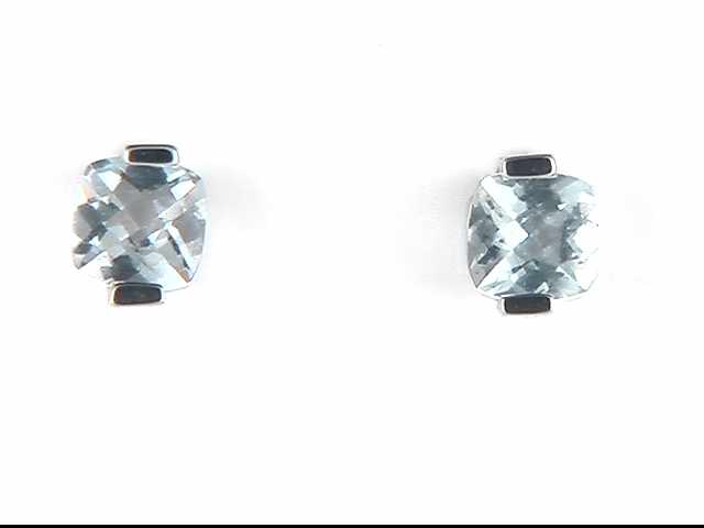 14k White Gold Aquamarine Earrings