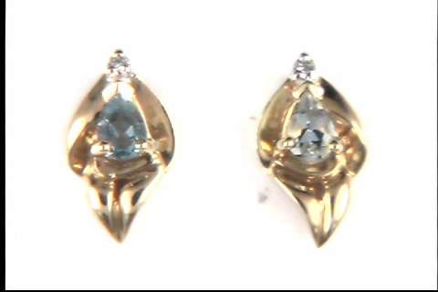 10k Yellow Gold Aquamarine Earrings