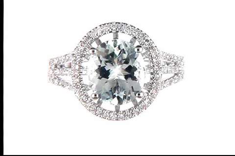 14k White Gold Aquamarine Ring