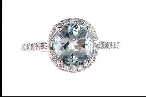 10k White Gold Aquamarine Ring