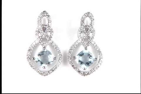 10k White Gold Aquamarine Earrings