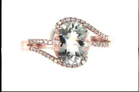 10K Rose Gold Aquamarine Ring