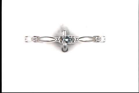 10K White Aquamarine Ring