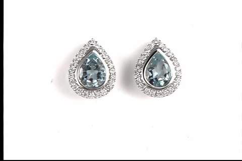 14k White Gold Aquamarine Earrings