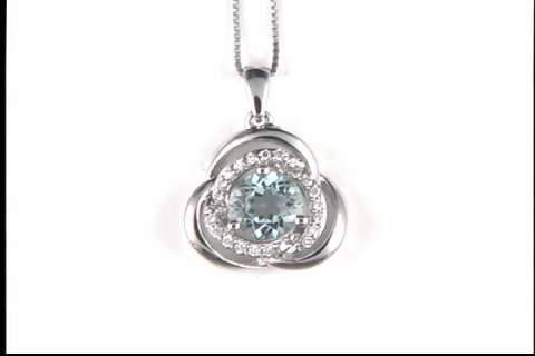 10k white Gold aquamarine pendant