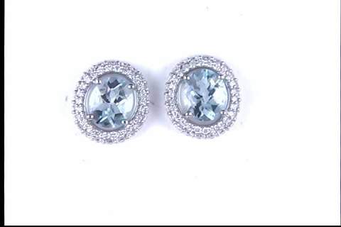 14k White Gold Aquamarine Earrings
