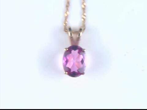 14K Pink Topaz Pendant