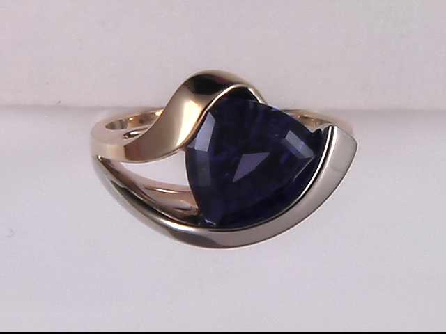 14K White Gold Created Alexandrite Ring