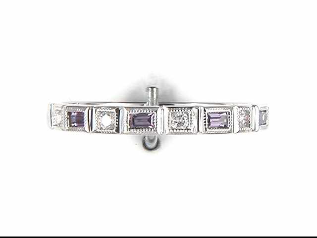 10k White Gold Created Alexandrite Ring