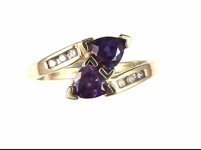 10K Yellow Gold Created Alexandrite Ring