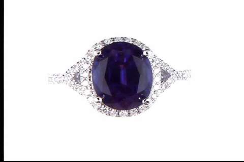 10k White Gold Created Alexandrite Ring