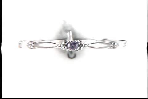 10K White Gold Synthetic Alexandrite Ring