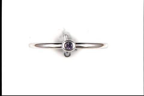 10K White Gold Synthetic Alexandrite Ring