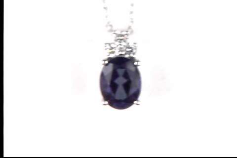 14k white gold created alexandrite pendant