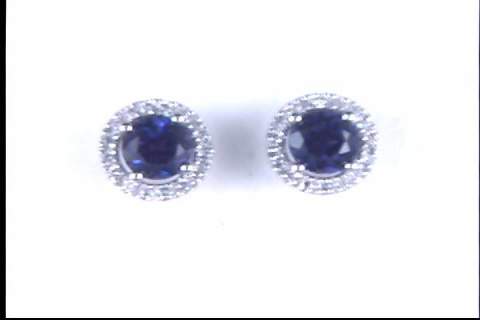 14k White Gold Created Alexandrite Stud Earrings