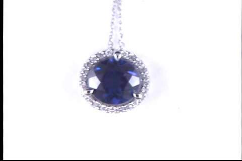 14k White Created Alexandrite Pendant