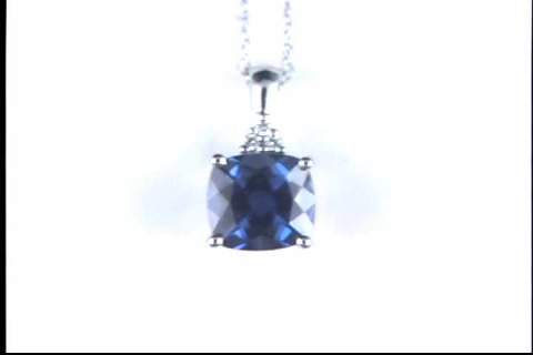 14k White Gold Created Alexandrite Pendant