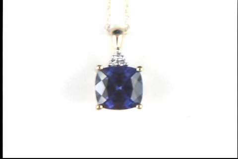 14k Yellow Gold Created Alexandrite Pendant