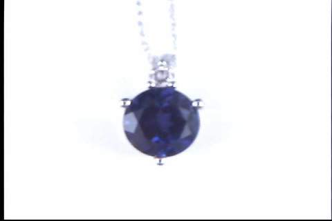 14k White Gold Created Alexandrite Pendant