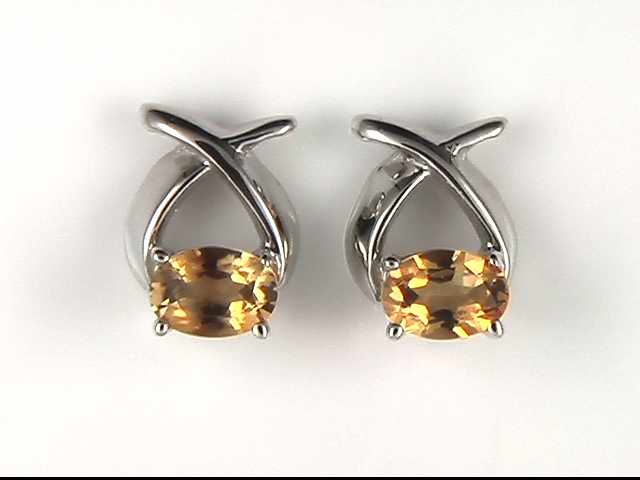 14K White Citrine Earrings