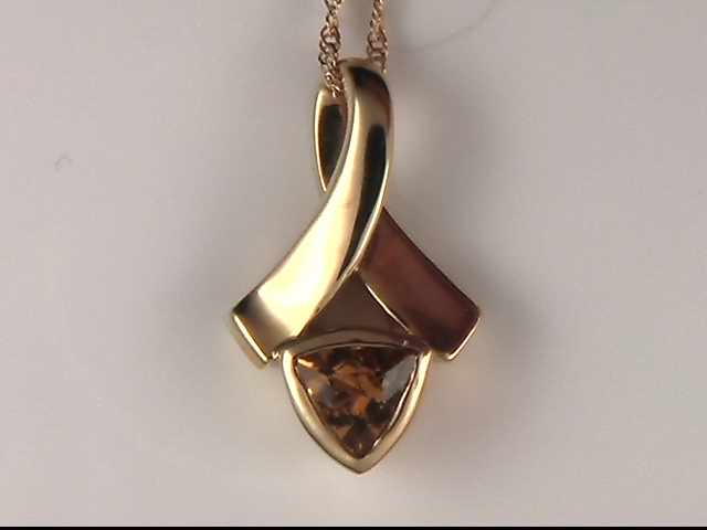 14k Yellow Gold Citrine Pendant