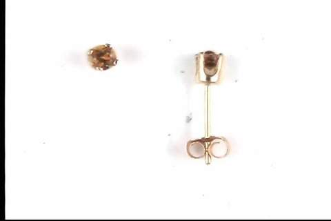 14k Yellow Gold Citrine Quartz Earrings