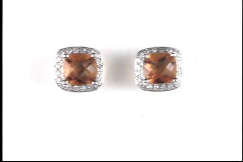 10k White Gold Citrine Quartz Earrings