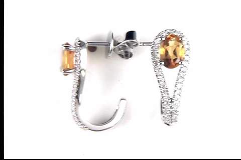 10k White Gold Citrine Quartz Earrings