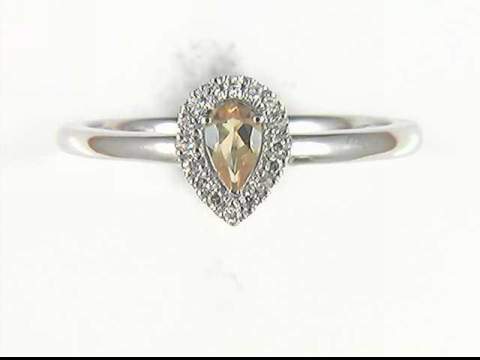 10k White Gold Citrine Ring