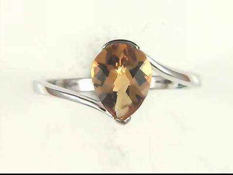 14K White Citrine Ring
