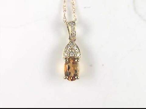 10K Yellow Citrine Pendant