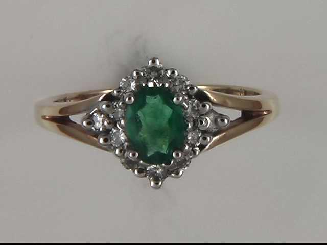 14k White And Yellow Gold Emerald Ring
